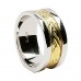 Irish Two Tone Wedding Ring - Livia Wide Trim - 18K Gold Irish Wedding Rings